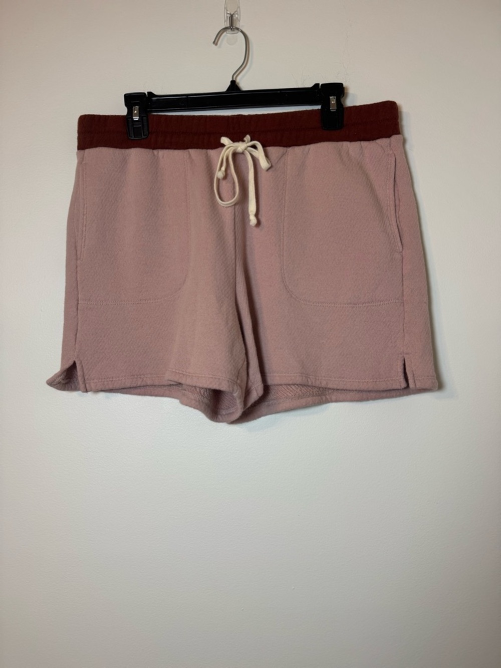 MWL Madewell Colorblock Sweat Shorts Pink Brown Size L